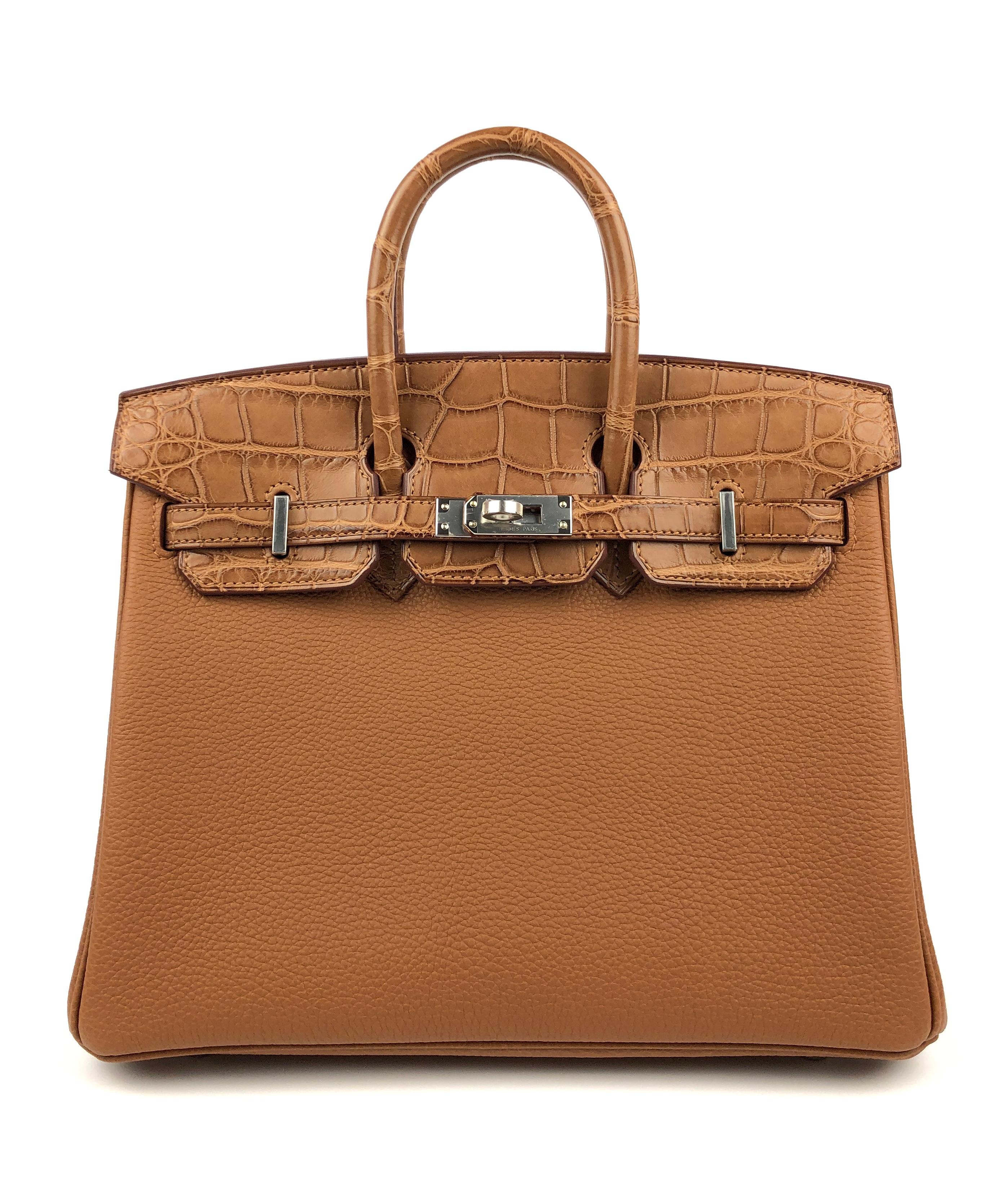 Ultra Rare and the Only ONE for Sale! Brand New Hermes Birkin 25 Touch Gold Togo Leather and Matte Alligator Palladium Hardware. New Z Stamp 2021 full set with Cites.

Shop With Confidence from Lux Addicts. Authenticity Guaranteed!