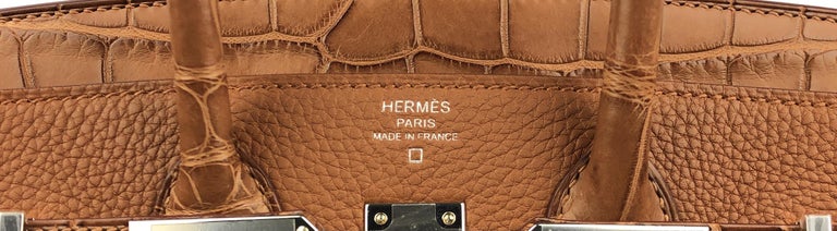 Hermes Birkin 25 Chai Matte Alligator and Togo Touch Permabrass Hardware