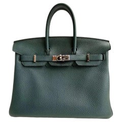 Hermès - Sac Birkin 25 Veau Togo 60 Vert Cypres