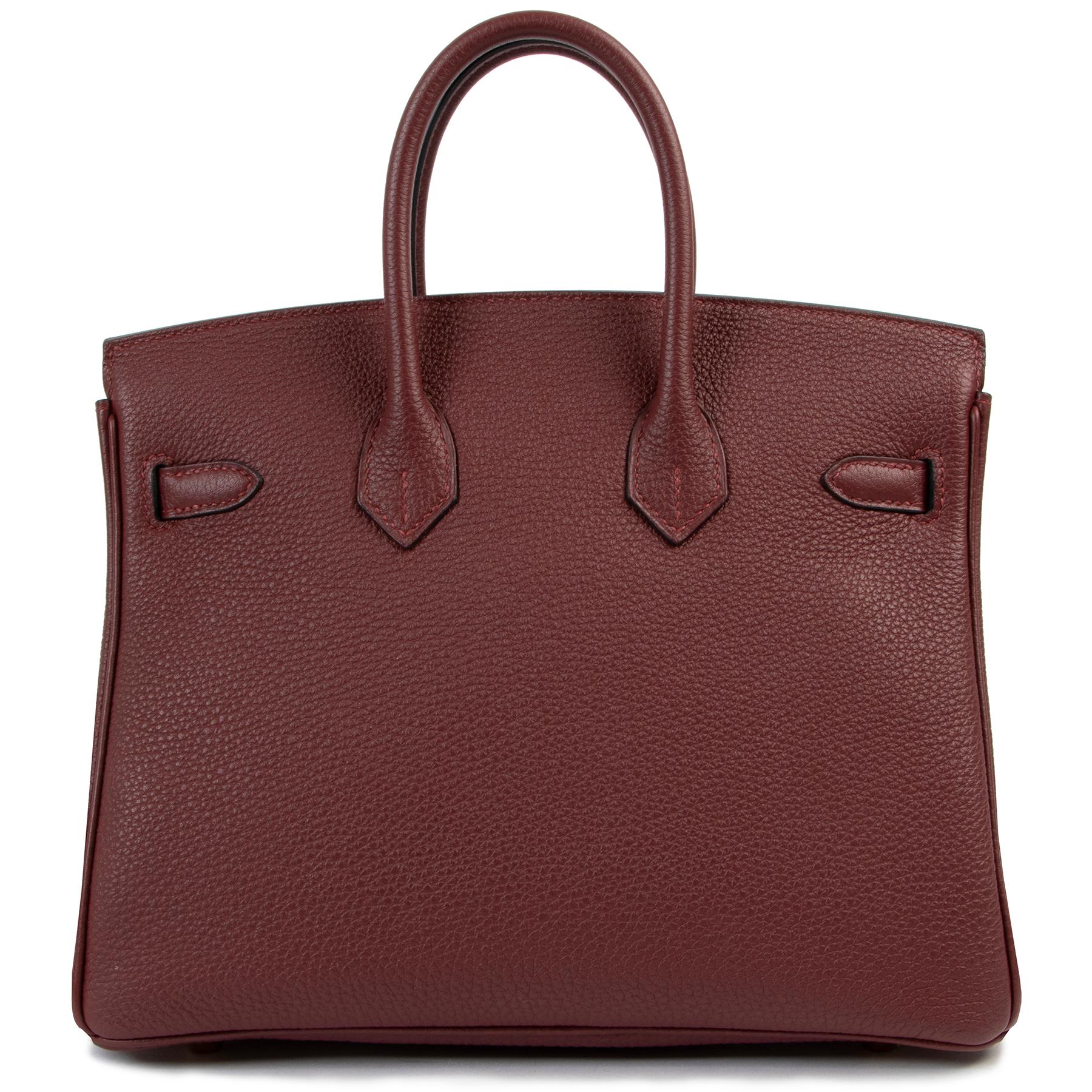 Brown Hermès Birkin 25 Veau Togo Rouge H GHW