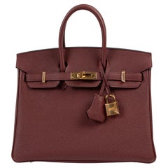 Hermès Birkin 25 Veau Togo Rouge H GHW 