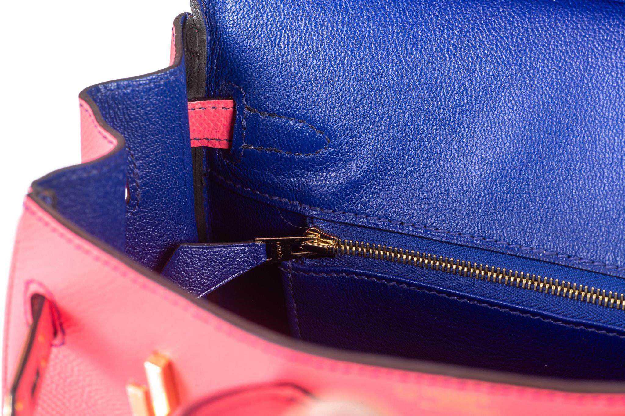 Hermès Birkin 25 Verso Epsom Rose d'Etè For Sale 5