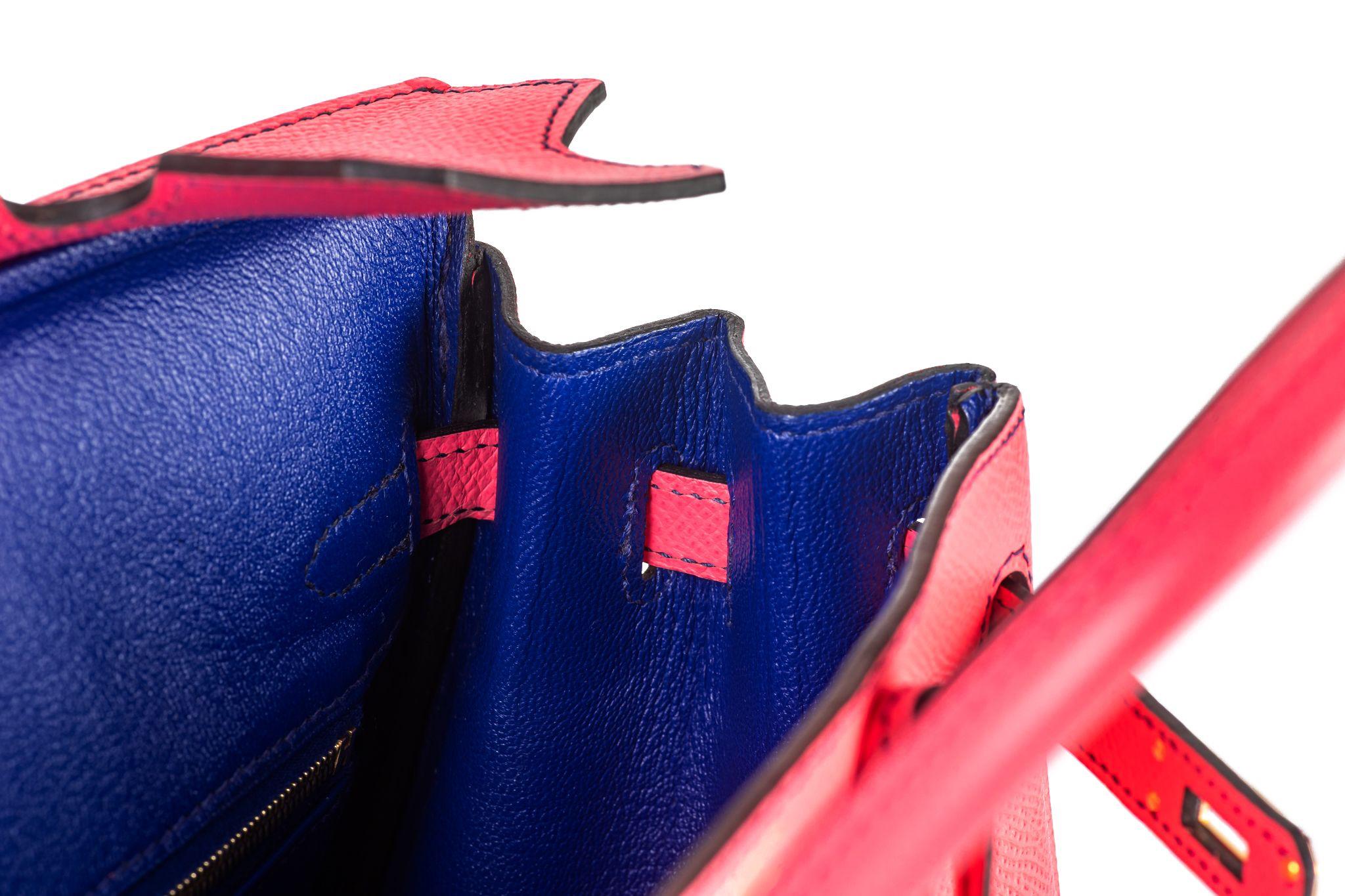 Hermès Birkin 25 Verso Epsom Rose d'Etè For Sale 8
