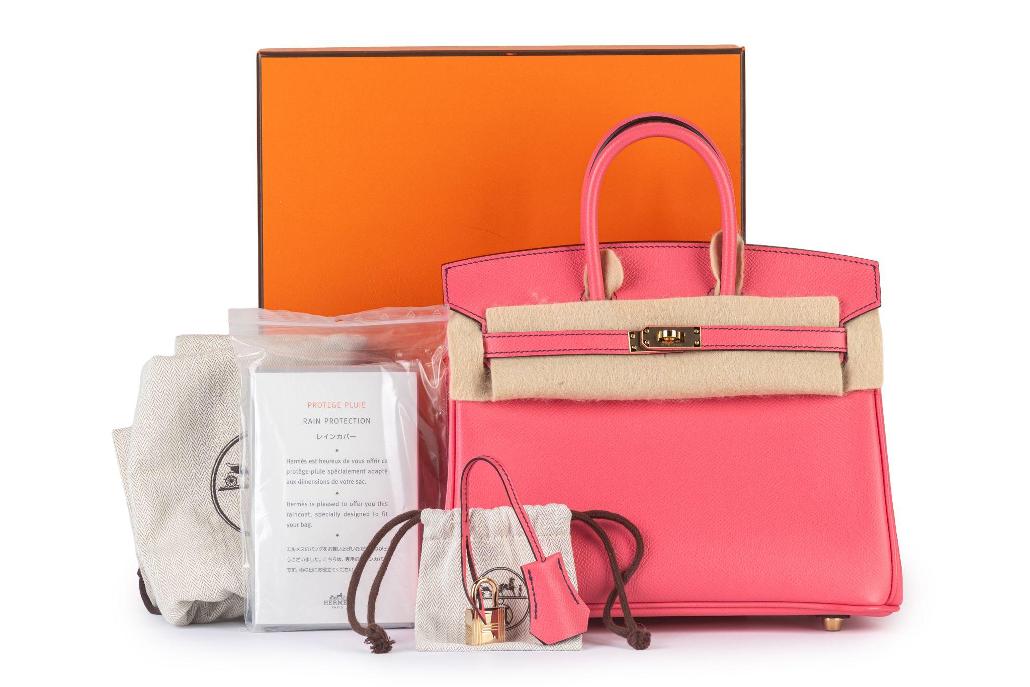 Hermès Birkin 25 Verso Epsom Rose d'Etè For Sale 9
