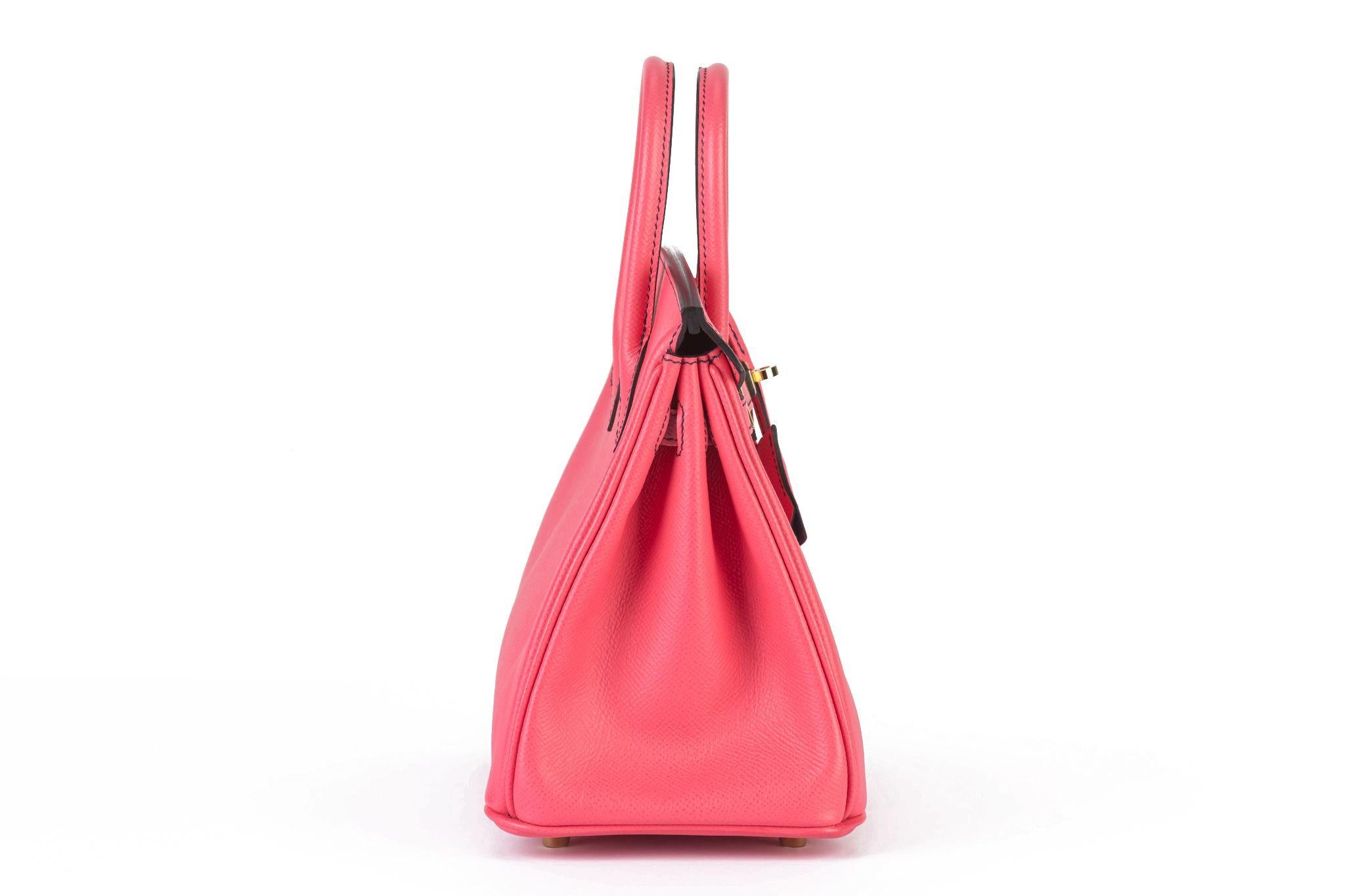 Pink Hermès Birkin 25 Verso Epsom Rose d'Etè For Sale