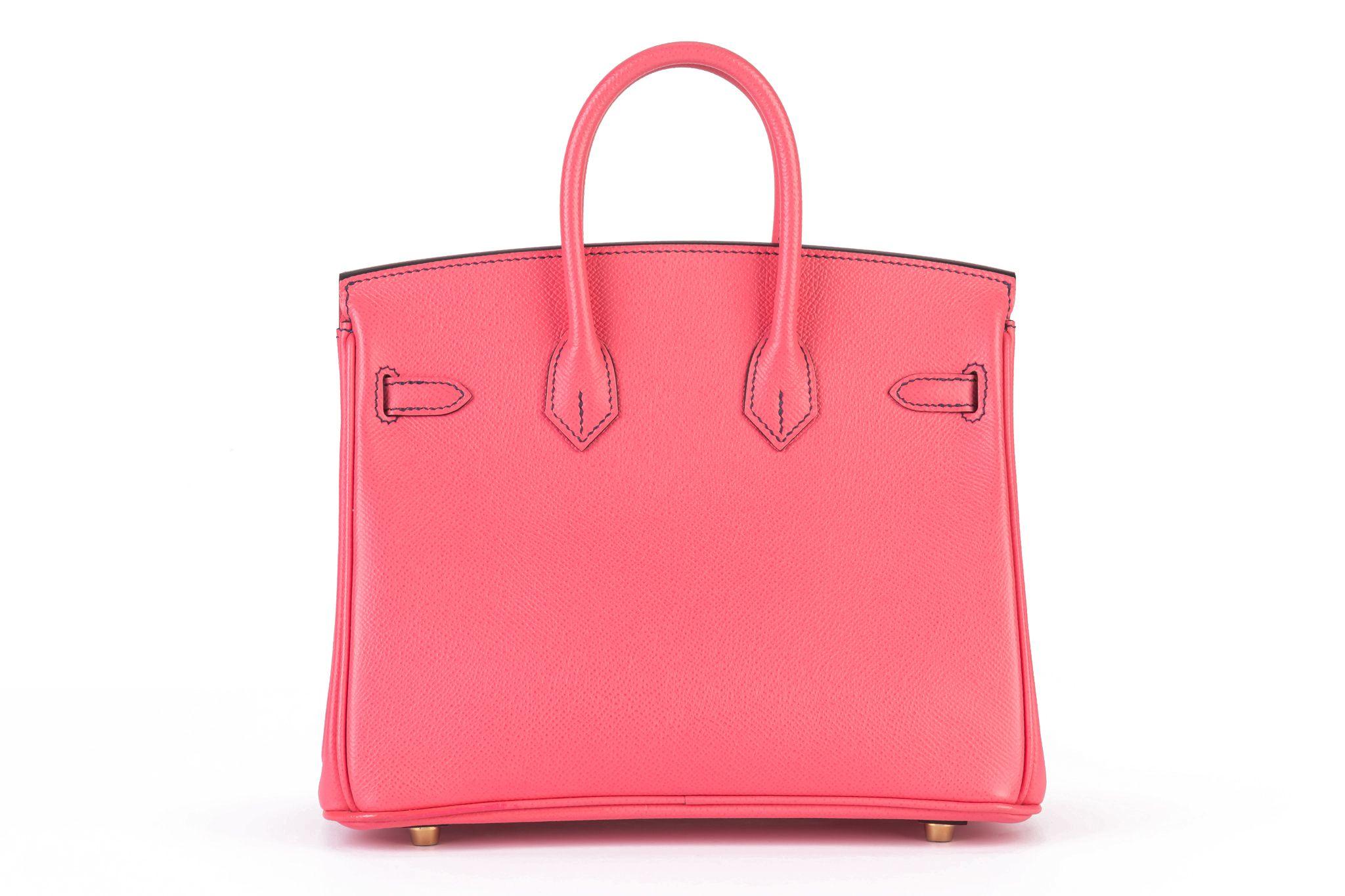 Hermès Birkin 25 Verso Epsom Rose d'Etè In New Condition For Sale In West Hollywood, CA