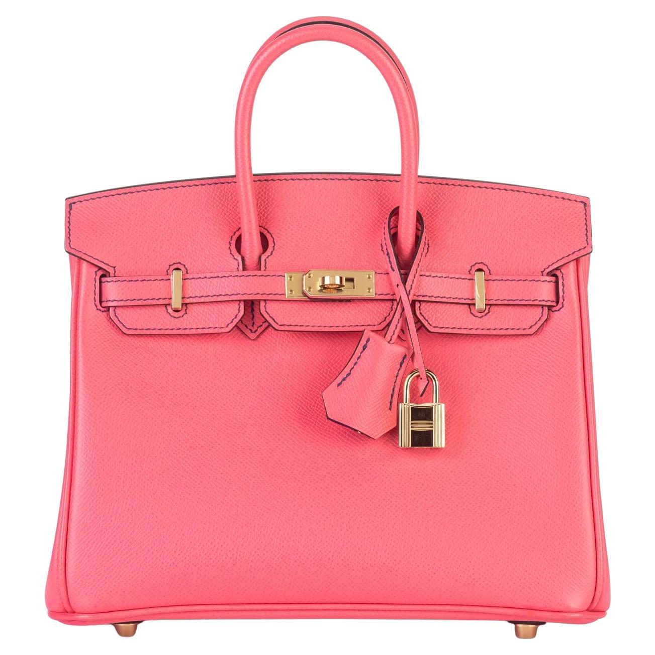 Hermès Birkin 25 Verso Epsom Rose d'Etè For Sale