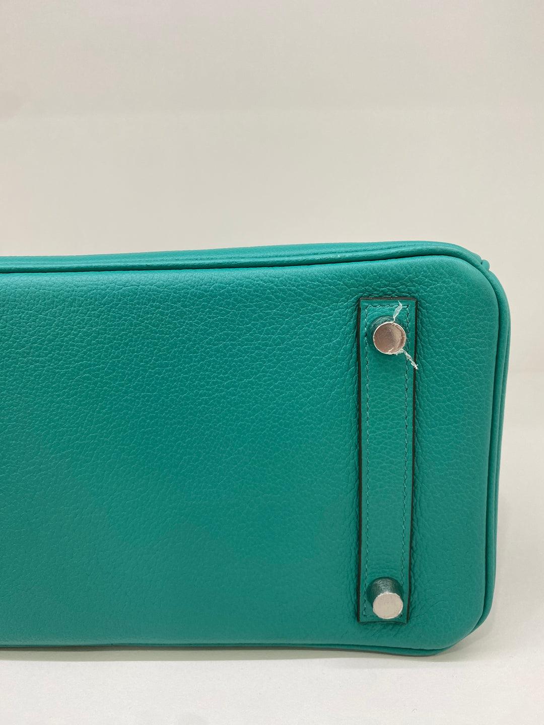 Hermes Birkin 25 Verso Vert Verone/ Rose Lipstick Novillo PHW 5