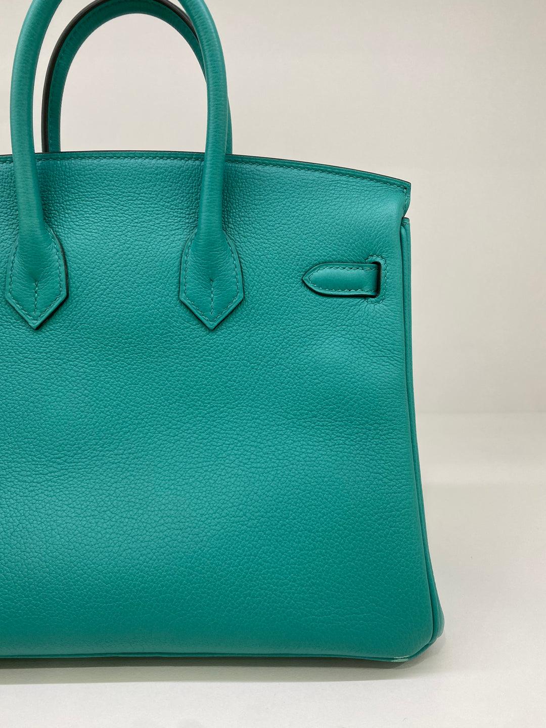 Women's or Men's Hermes Birkin 25 Verso Vert Verone/ Rose Lipstick Novillo PHW