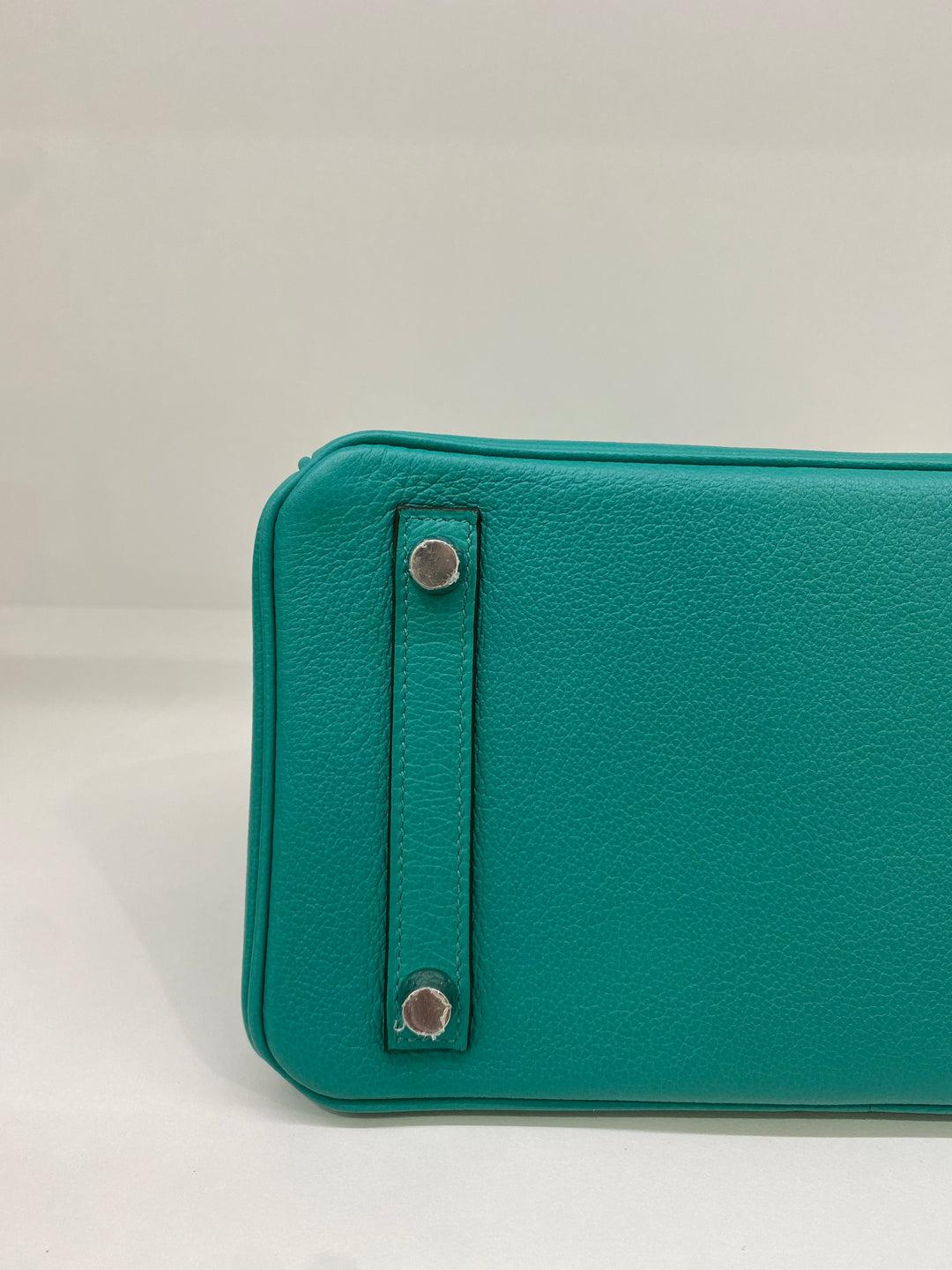 Hermes Birkin 25 Verso Vert Verone/ Rose Lipstick Novillo PHW 4