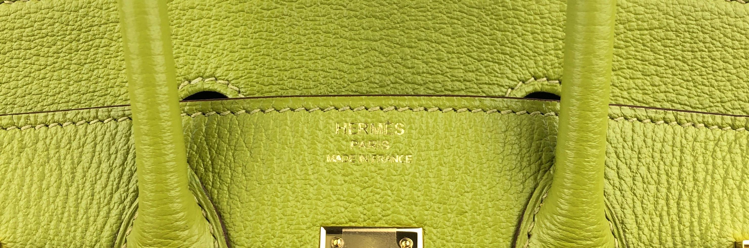 Brown Hermes Birkin 25 Vert Anis Green Chèvre Leather Gold Hardware RARE