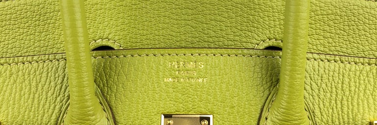 Hermes Birkin 25 Vert Anis Green Chèvre Leather Gold Hardware RARE at  1stDibs