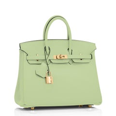 Hermes Birkin 25 Vert Criquet Chic Green Bag Gold Hardware Y Stamp, 2020