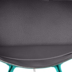 Hermes Birkin 25 Vert Verone Jewel Tone Lagoon Verso Graphite Bag Z Stamp, 2021