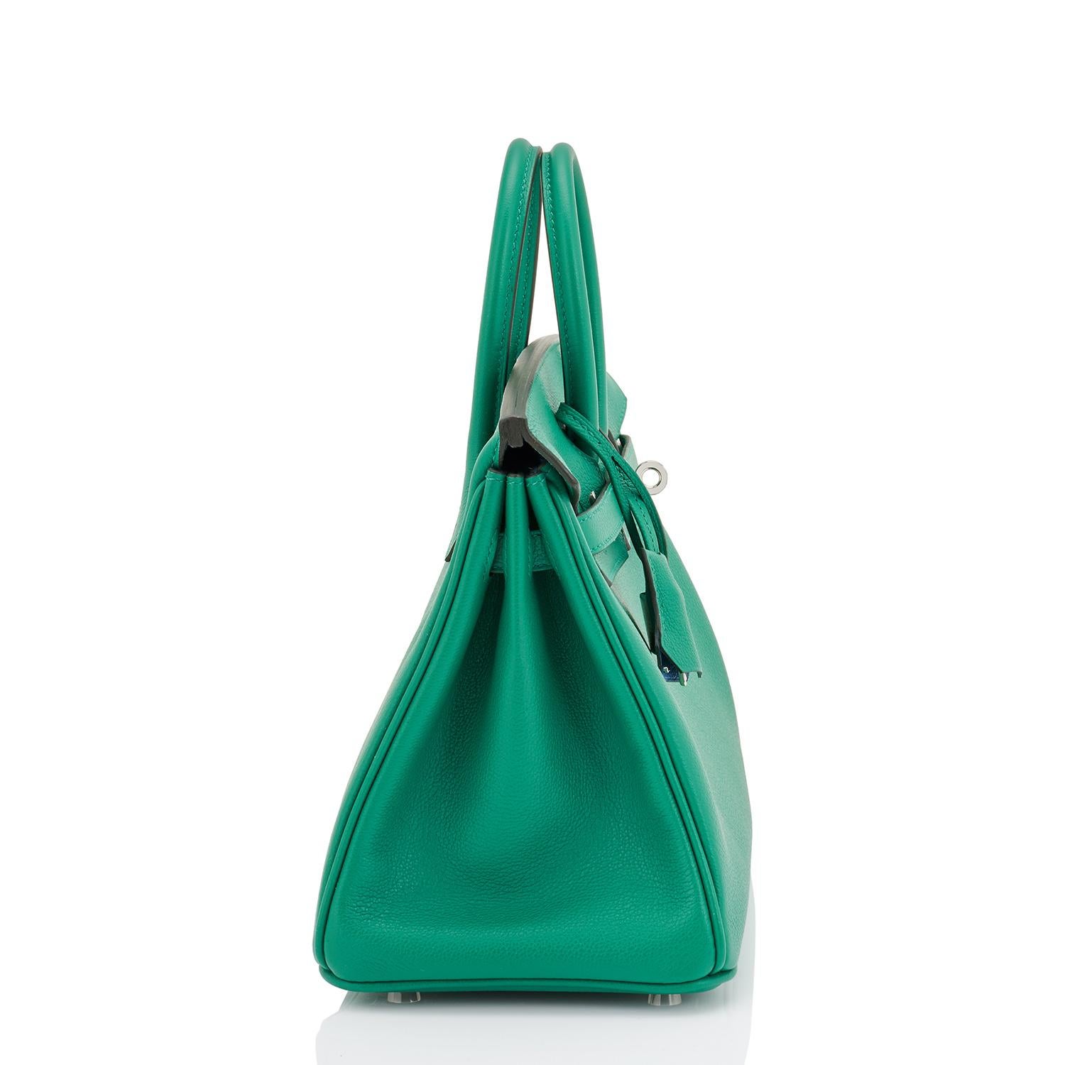 Women's Hermes Birkin 25 Vert Vertigo Blue Azure Verso Bag Green Rare New in Box