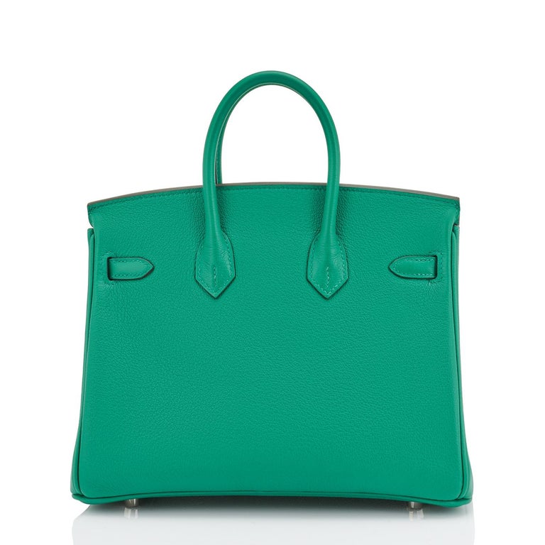 Hermes Birkin 25 Vert Vertigo Blue Azure Verso Bag Green Rare New in ...