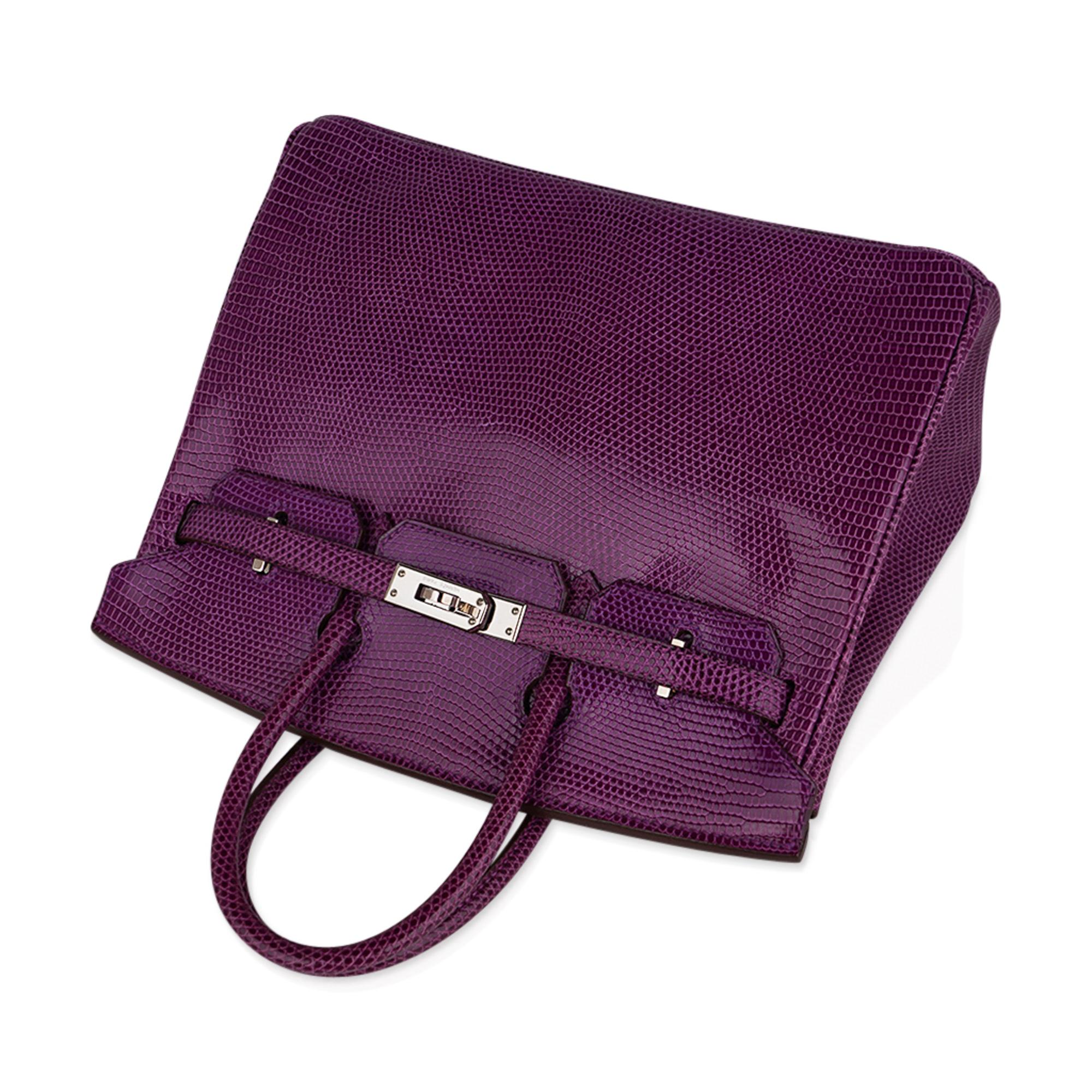Women's Hermes Birkin 25 Violet Purple Lizard Palladium Hardware
