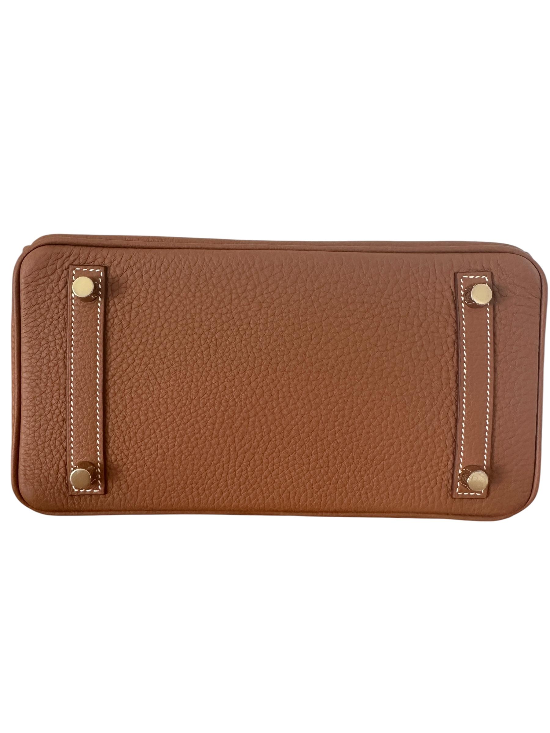 Marron Hermes Birkin Sac 25cm Gold Togo Brushed Gold Hardware en vente