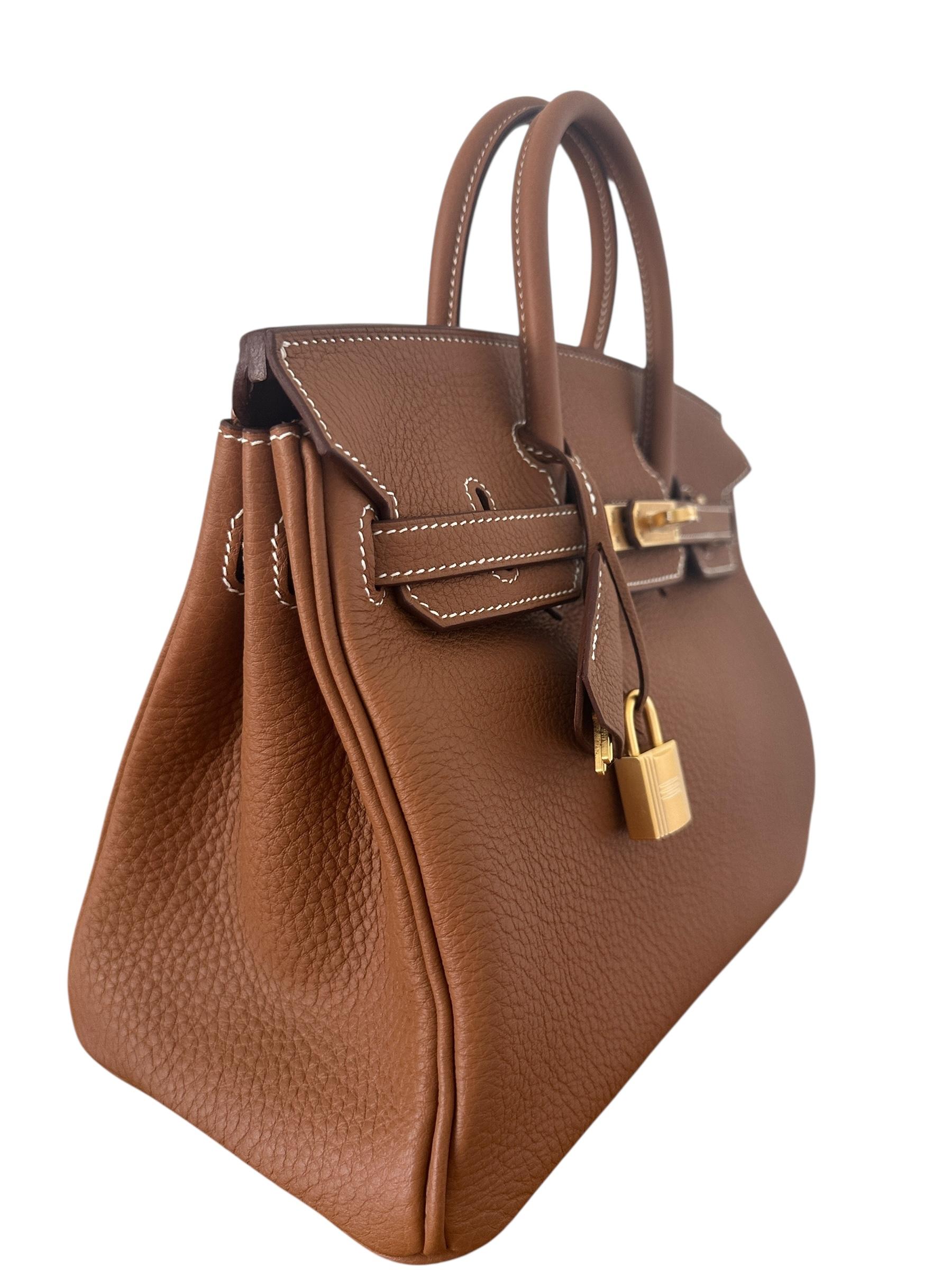 Hermes Birkin Sac 25cm Gold Togo Brushed Gold Hardware en vente 2
