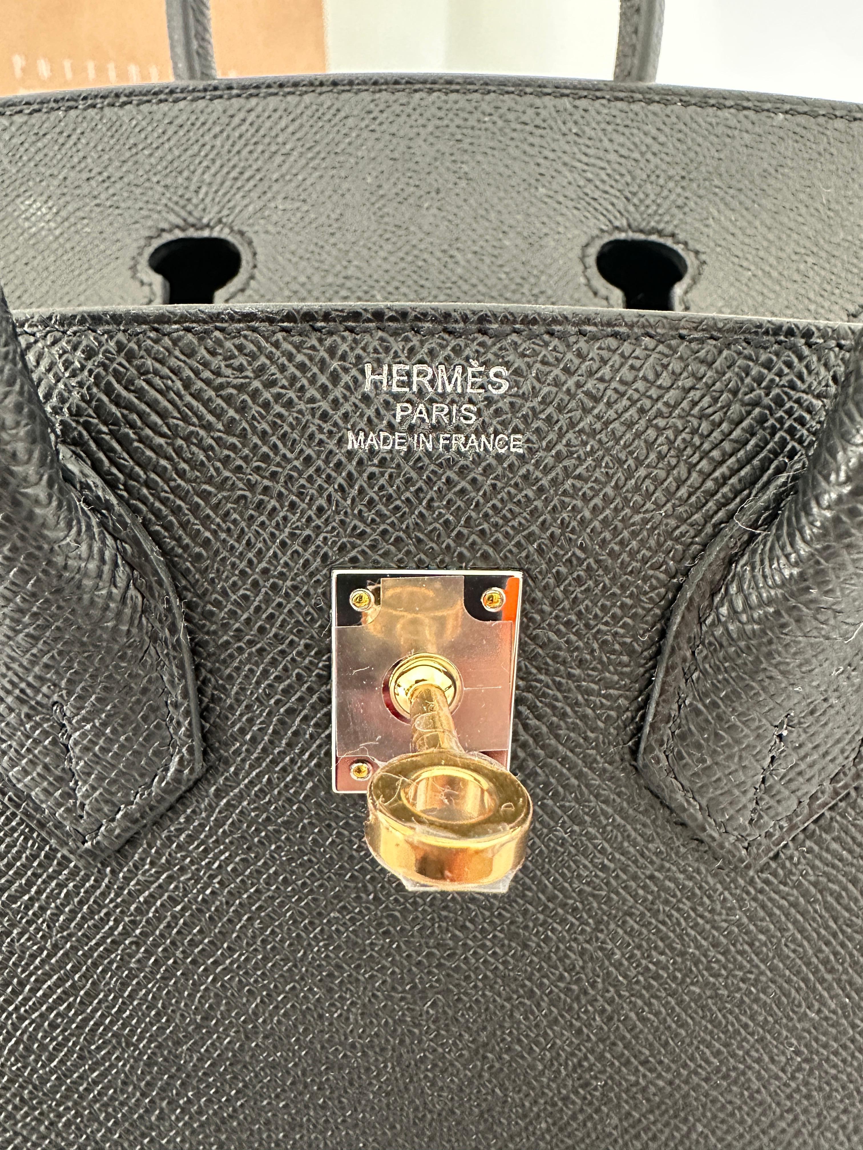 Hermes Birkin 25cm Tasche Sellier Schwarz  Electrum Hardware Gold und Palladium 8