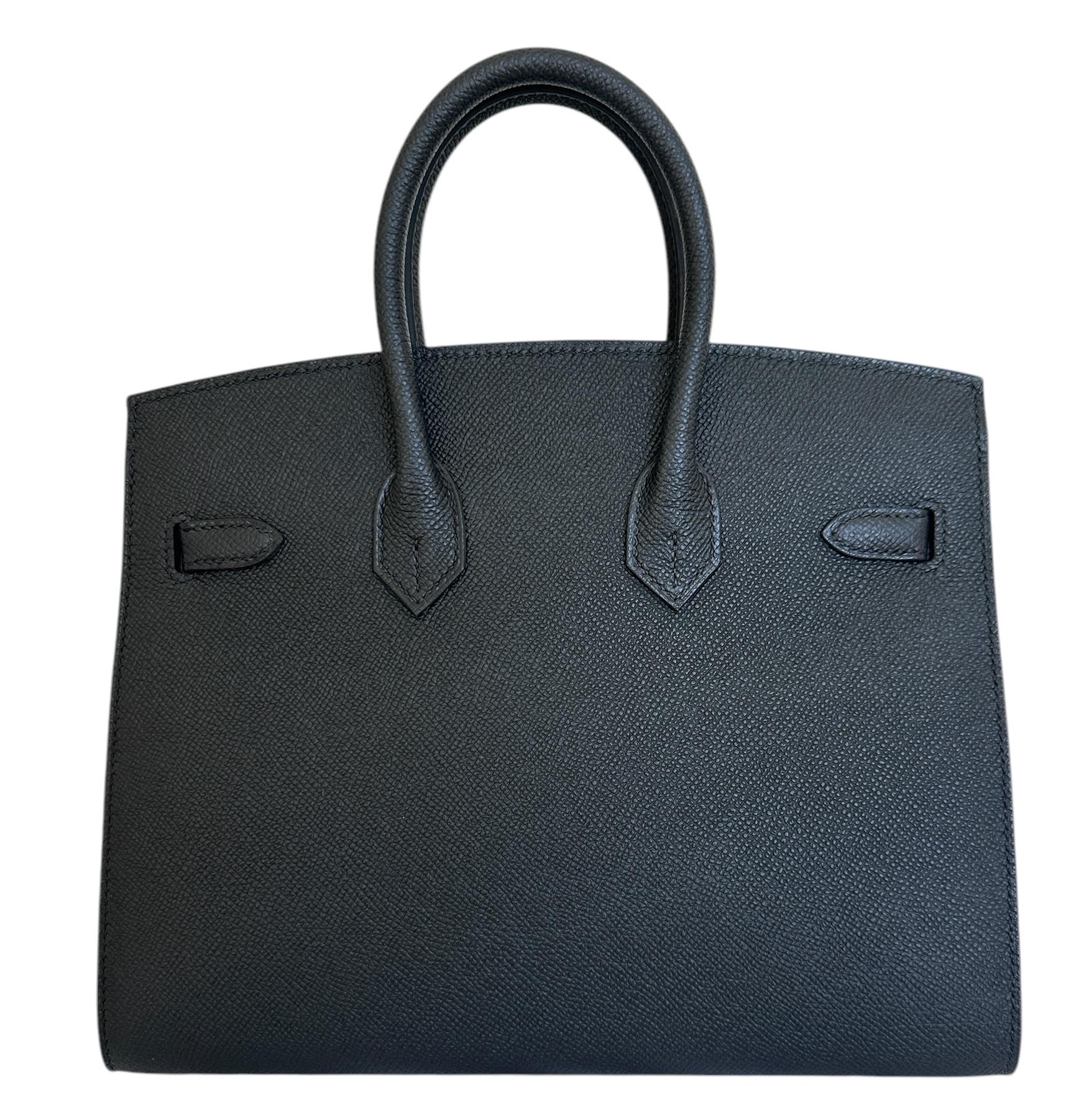 Hermes Birkin 25cm Tasche Sellier Schwarz  Electrum Hardware Gold und Palladium für Damen oder Herren
