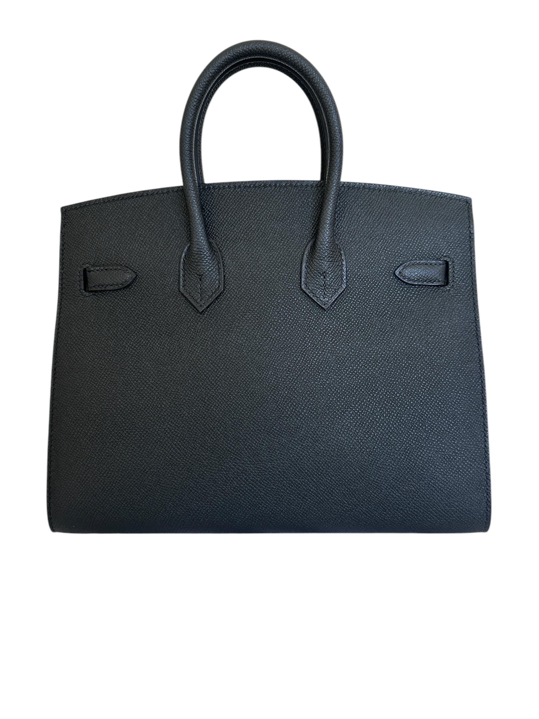 Hermes Birkin 25cm Tasche Sellier Schwarz  Electrum Hardware Gold und Palladium 1