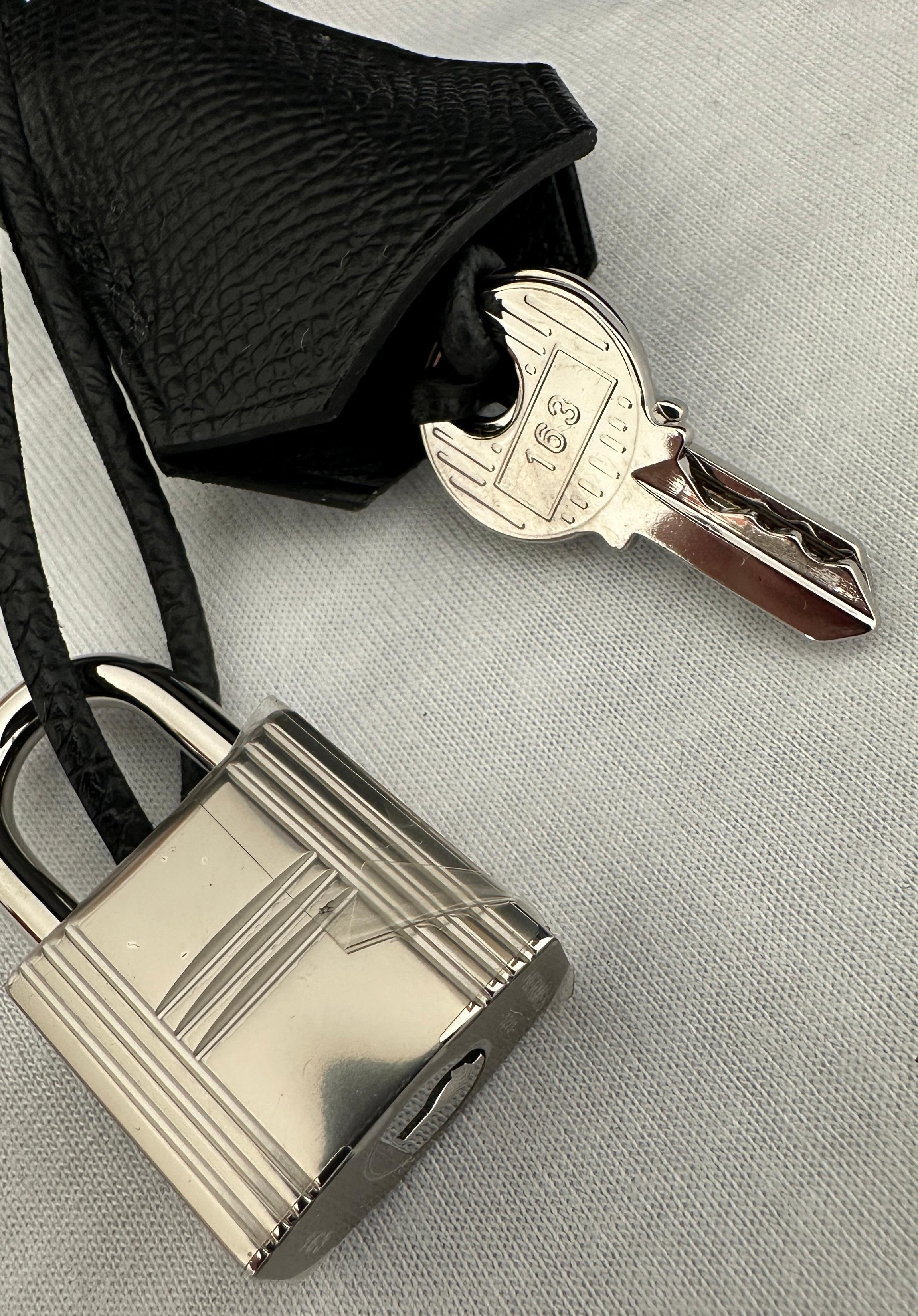 Hermes Birkin 25cm Tasche Sellier Schwarz  Electrum Hardware Gold und Palladium 5