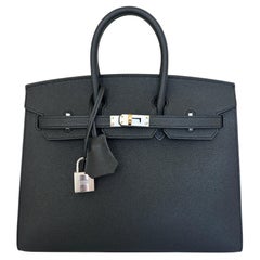 Hermes Birkin 25cm Bag Sellier Black  Electrum Hardware Gold and Palladium