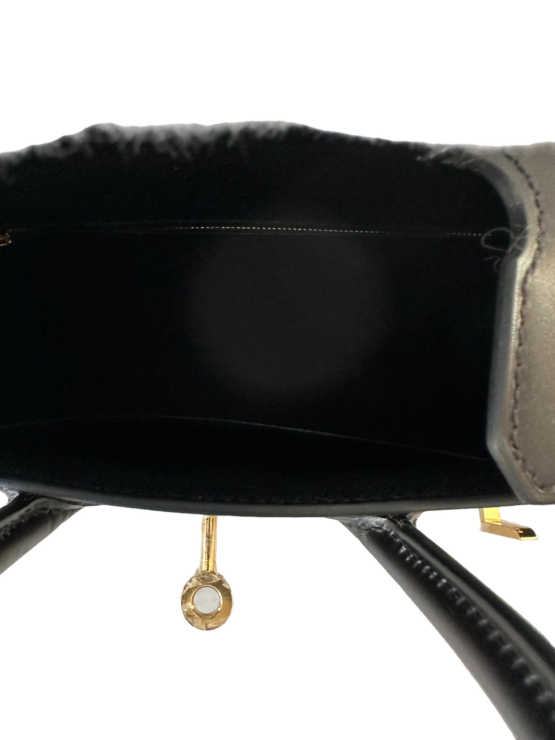 Hermes  Birkin 25cm Bag Sellier Black Rare Box Leather New For Sale 4