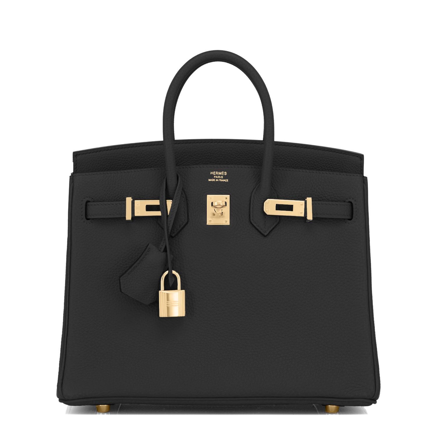Women's or Men's Hermes Birkin 25cm Black Togo Gold Hardware Bag Jewel NEW