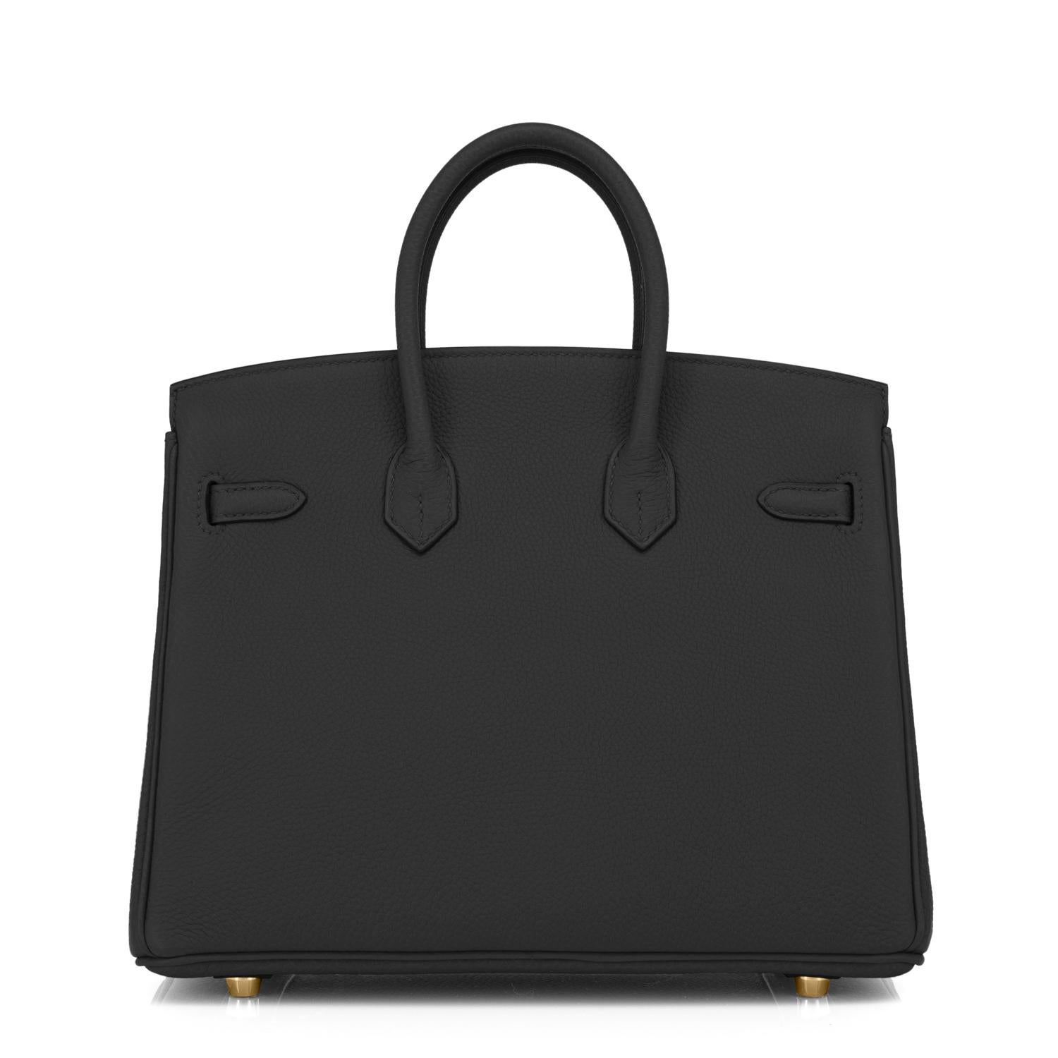 Hermes Birkin 25cm Black Togo Gold Hardware Bag Jewel NEW 2