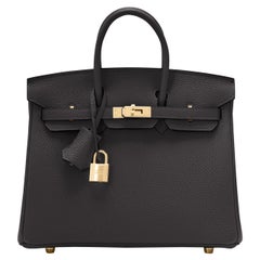 Hermes Birkin 25cm Black Togo Gold Hardware Bag Z Stamp, 2021