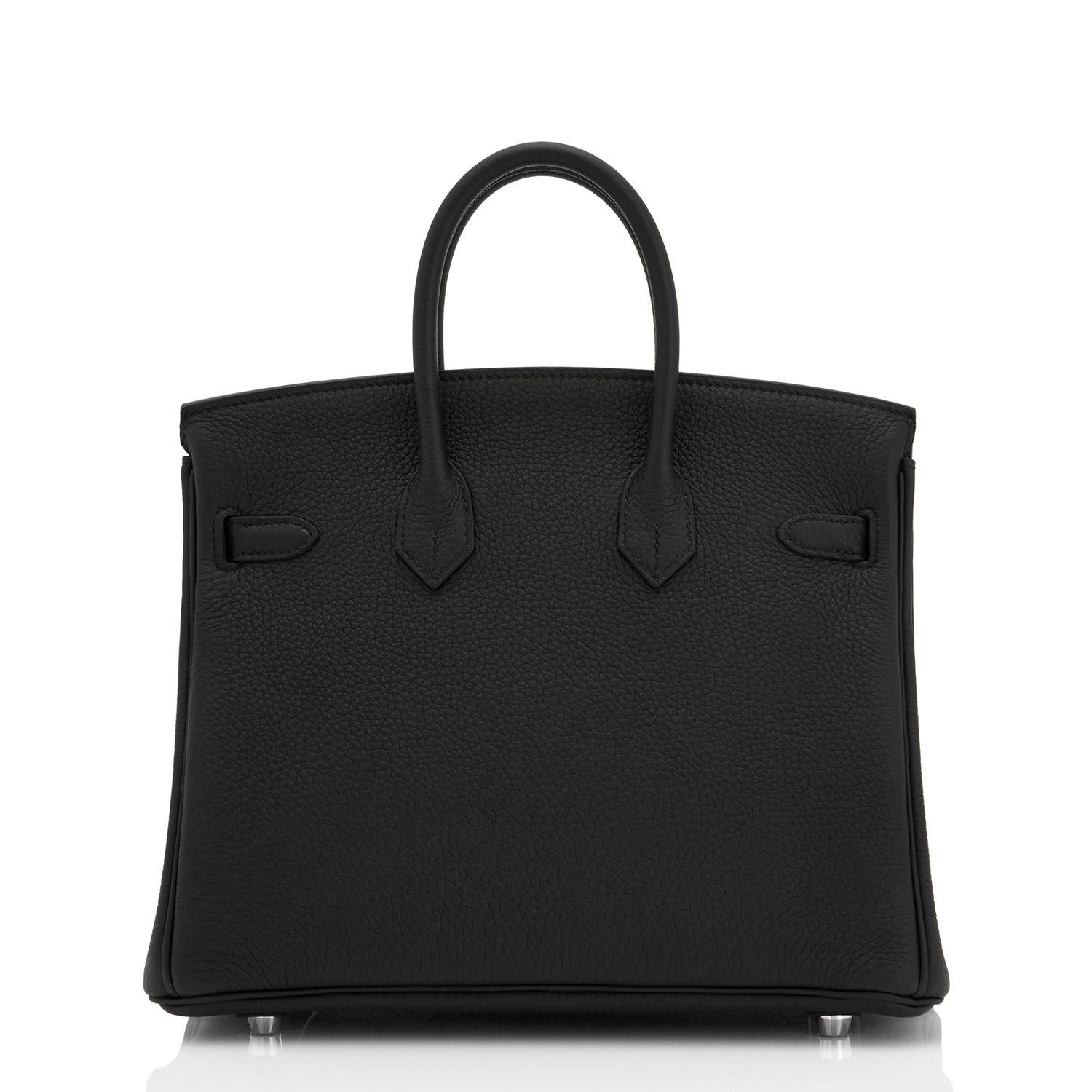 Hermes Birkin 25cm Black Togo Palladium Bag NEW 2