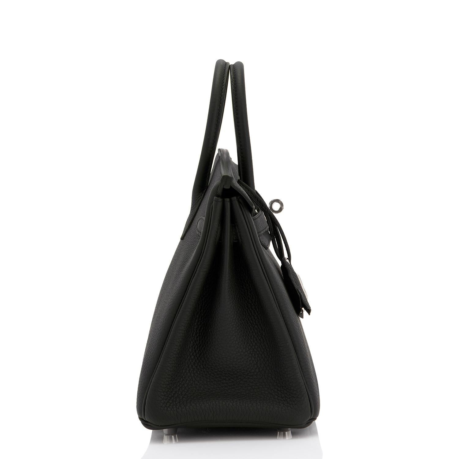 Hermes Birkin 25cm Black Togo Palladium Bag NEW 4