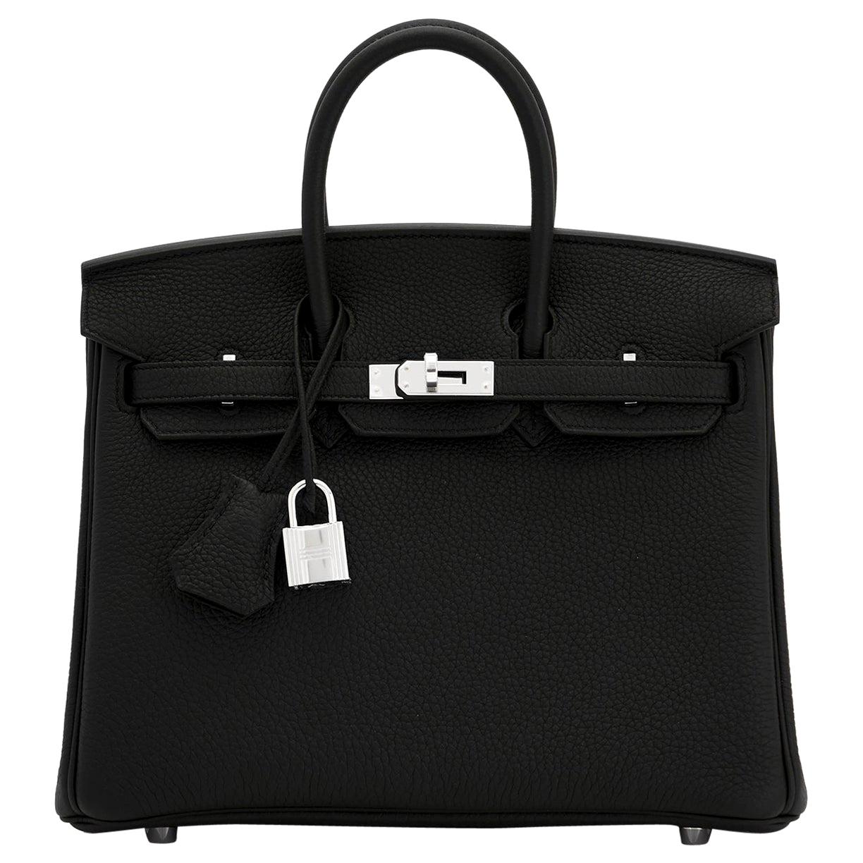 Hermes Birkin 25cm Black Togo Palladium Bag NEW