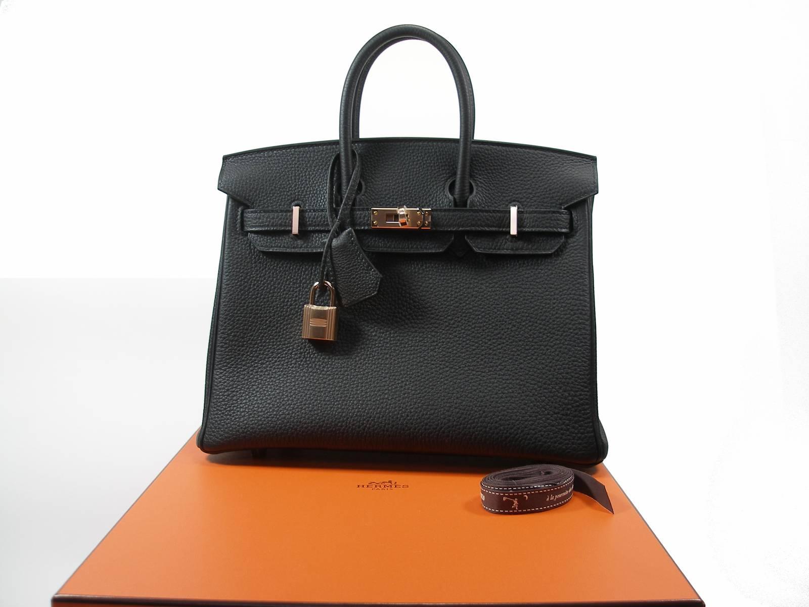 Hermes Birkin 25cm Black Togo Permabrass Hardware Year 2019 / BRAND NEW 11