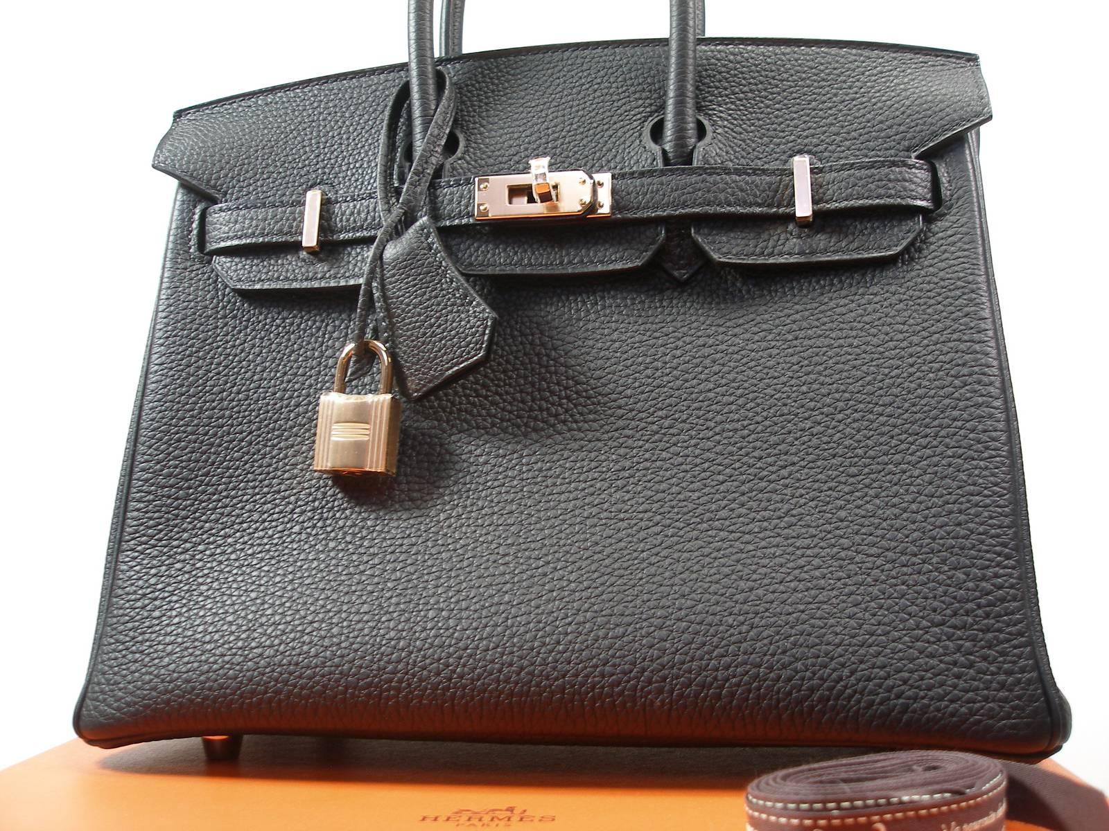 Hermes Birkin 25cm Black Togo Permabrass Hardware Year 2019 / BRAND NEW 13