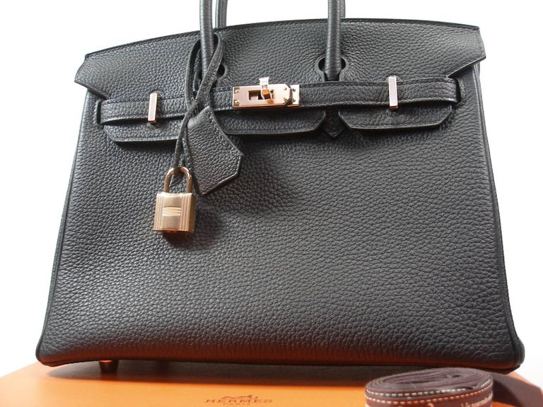 Hermès Birkin 25 Black côte à côte tuffetage and Swift Permabrass Hardware