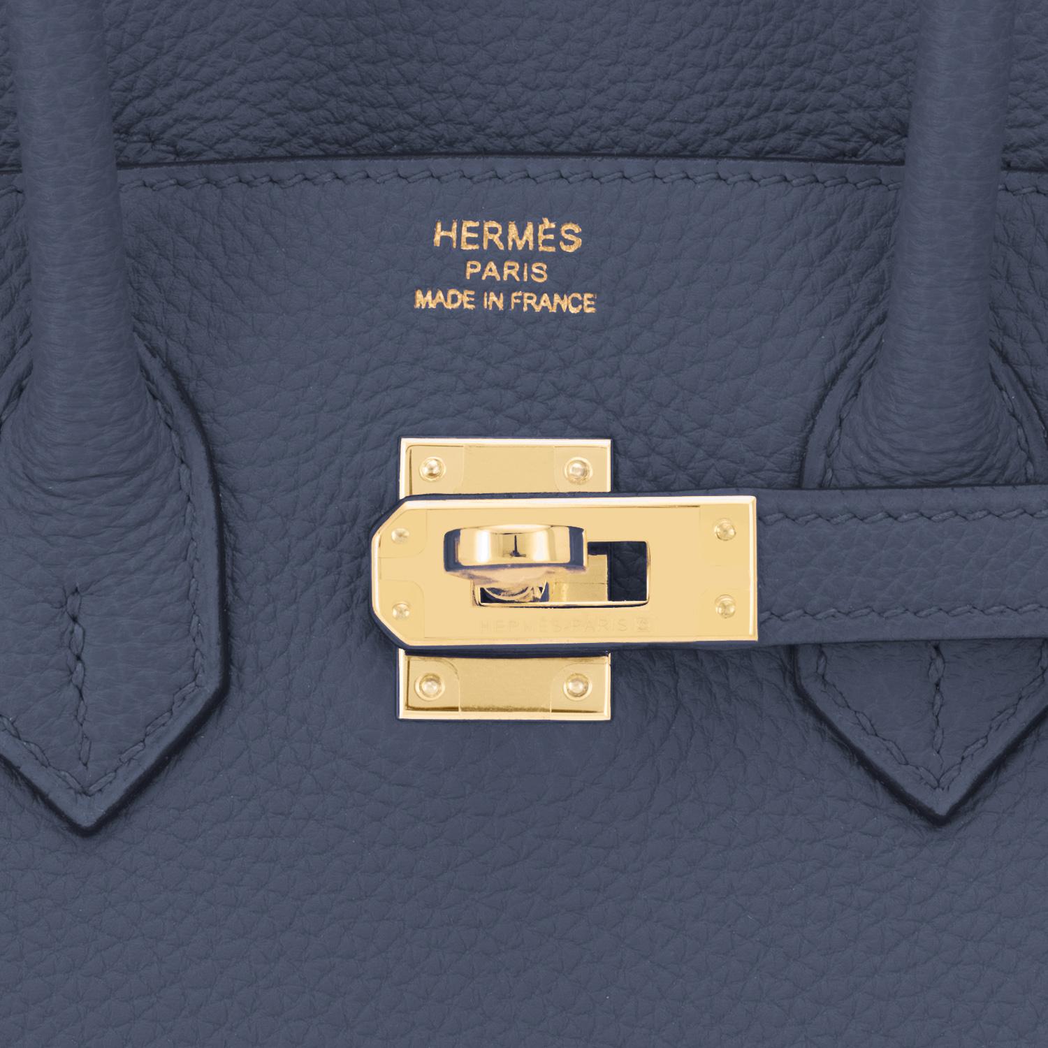 Hermes Birkin 25cm Blue Nuit Jewel-Toned Navy Gold Hardware Bag Y Stamp, 2020 2
