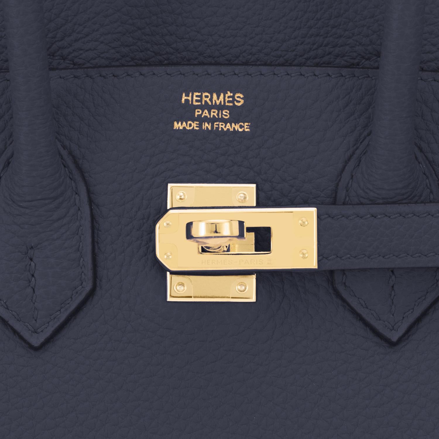 Hermes Birkin 25cm Blue Nuit Jewel-Toned Navy Gold Hardware Bag Z Stamp, 2021 2