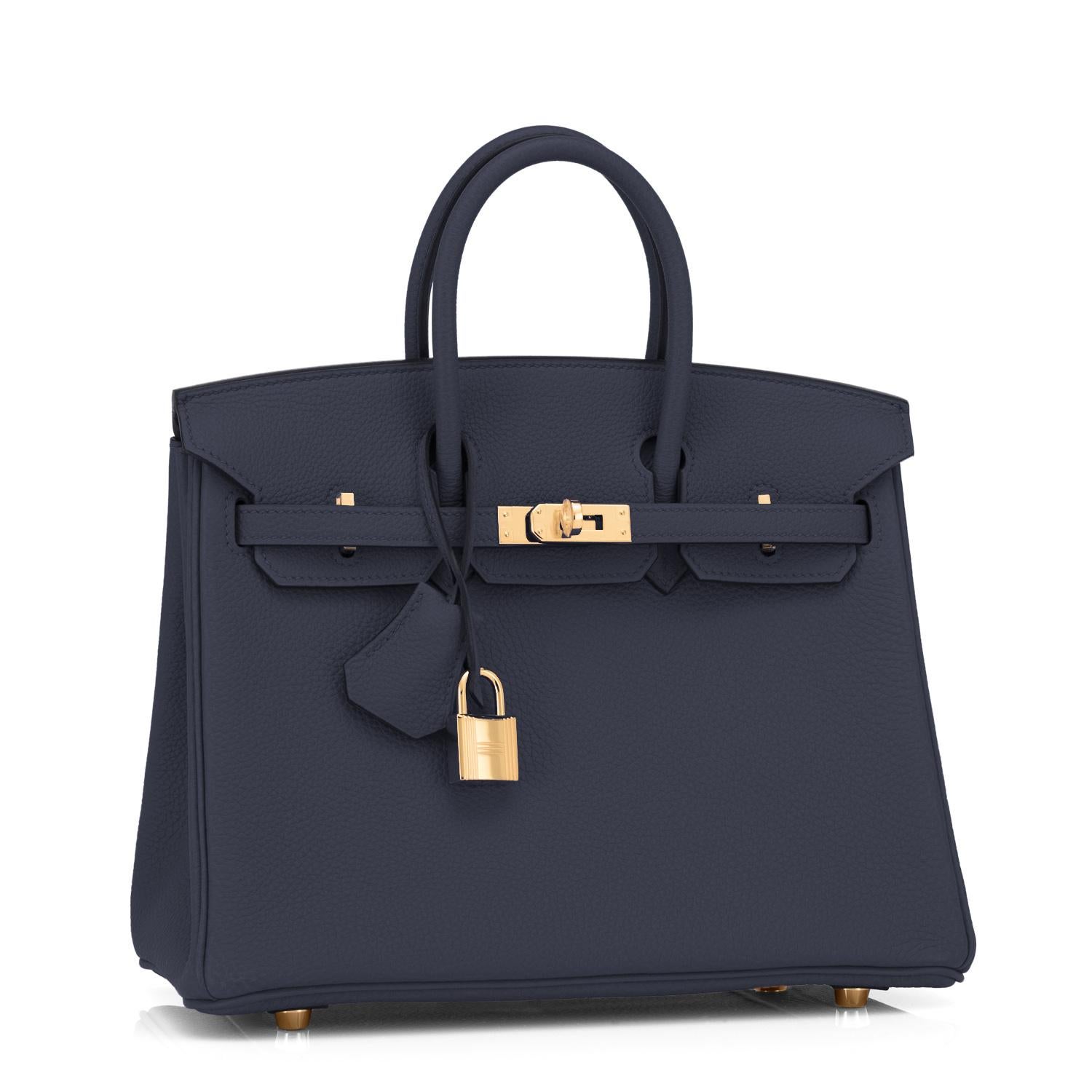 Hermes Birkin 25cm Blue Nuit Jewel-Toned Navy Gold Hardware Bag Z Stamp, 2021
Just purchased from Hermes store! Bag bears new interior 2021 Z Stamp.
Brand New in Box. Store fresh. Pristine Condition (with plastic on hardware)
Perfect gift!  Comes
