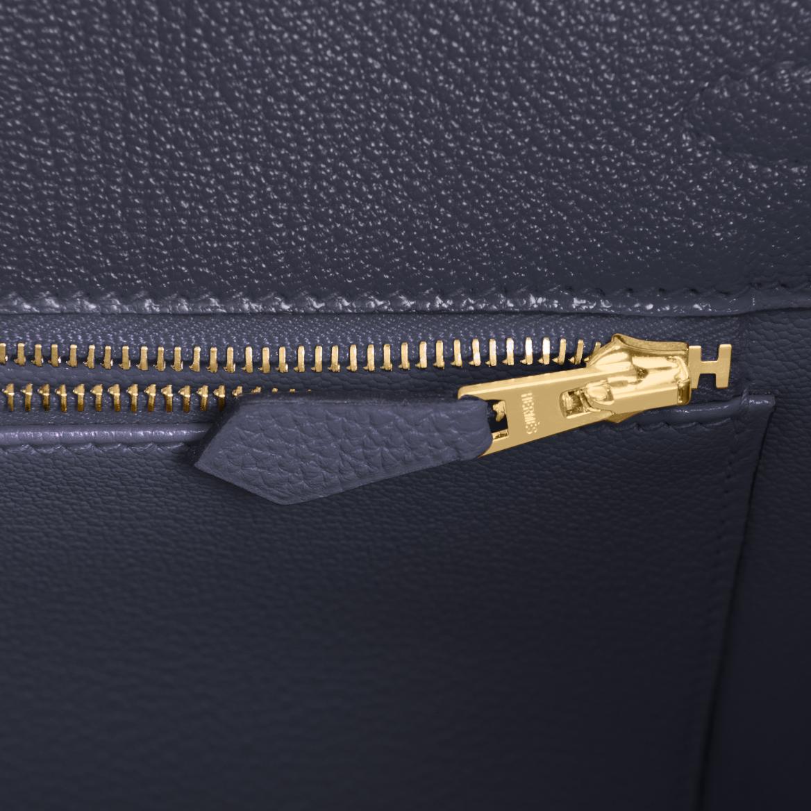 Hermes Birkin 25cm Blue Nuit Jewel-Toned Navy Gold Hardware Bag Z Stamp, 2021 1