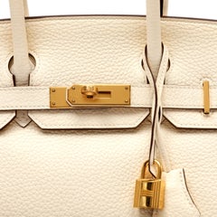 Hermès Birkin 25cm Craie Togo Leder w Gold Hardware