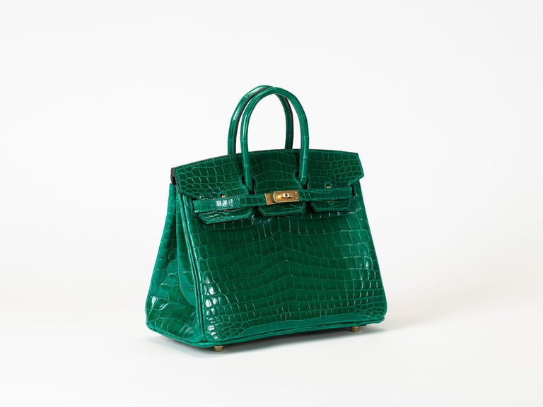 Brand New Hermes Birkin 25 emerald shiny Porosus GHW – Ruelamode