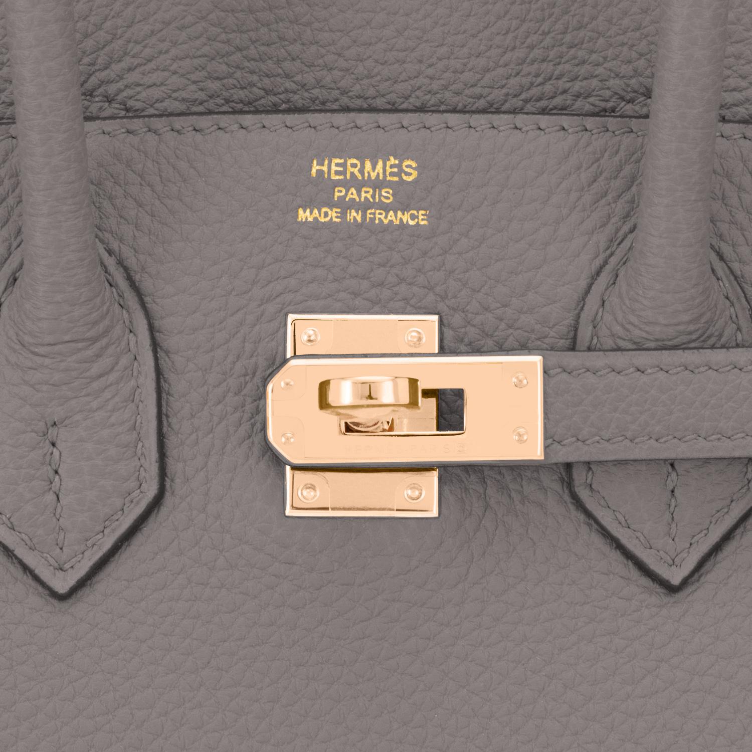 Hermes Birkin 25cm Etain Tin Grey Rose Gold Hardware Bag Y Stamp, 2020 2