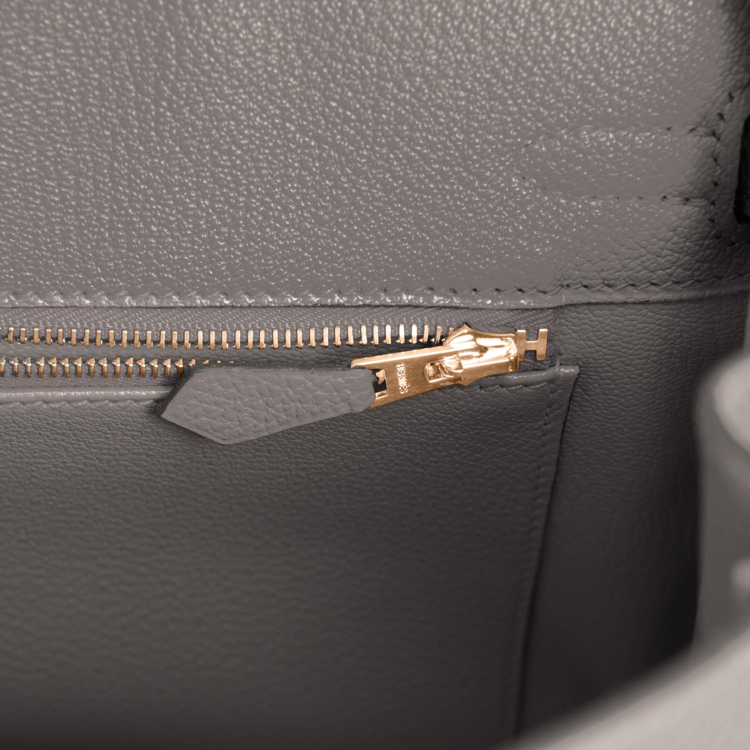 Hermès Birkin 25cm Etain Zinngraue Roségold Hardware Tasche Y Stempel, 2020 4