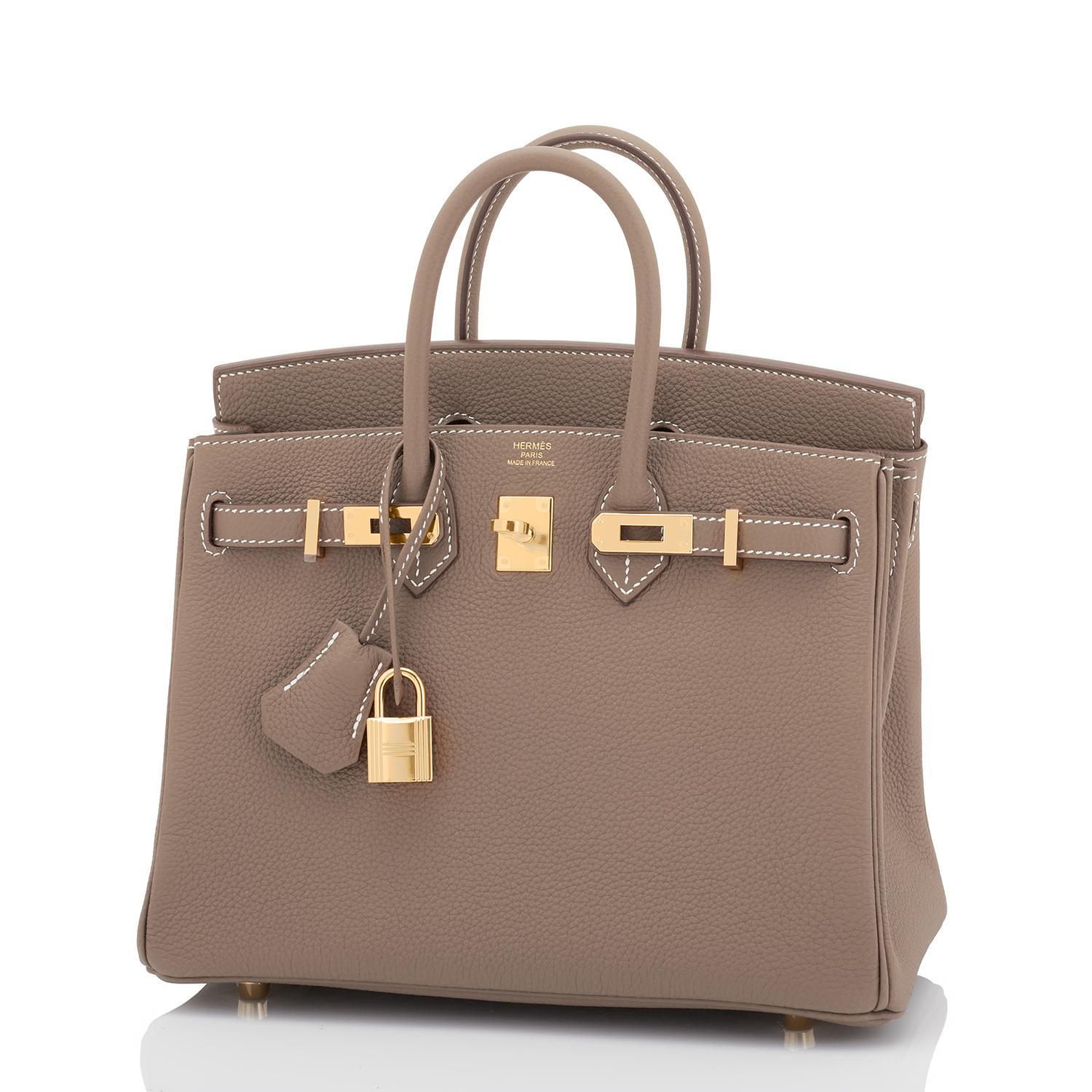 Hermes Birkin 25cm Etoupe Taupe Togo Gold Hardware Tasche Y Stempel:: 2020 für Damen oder Herren