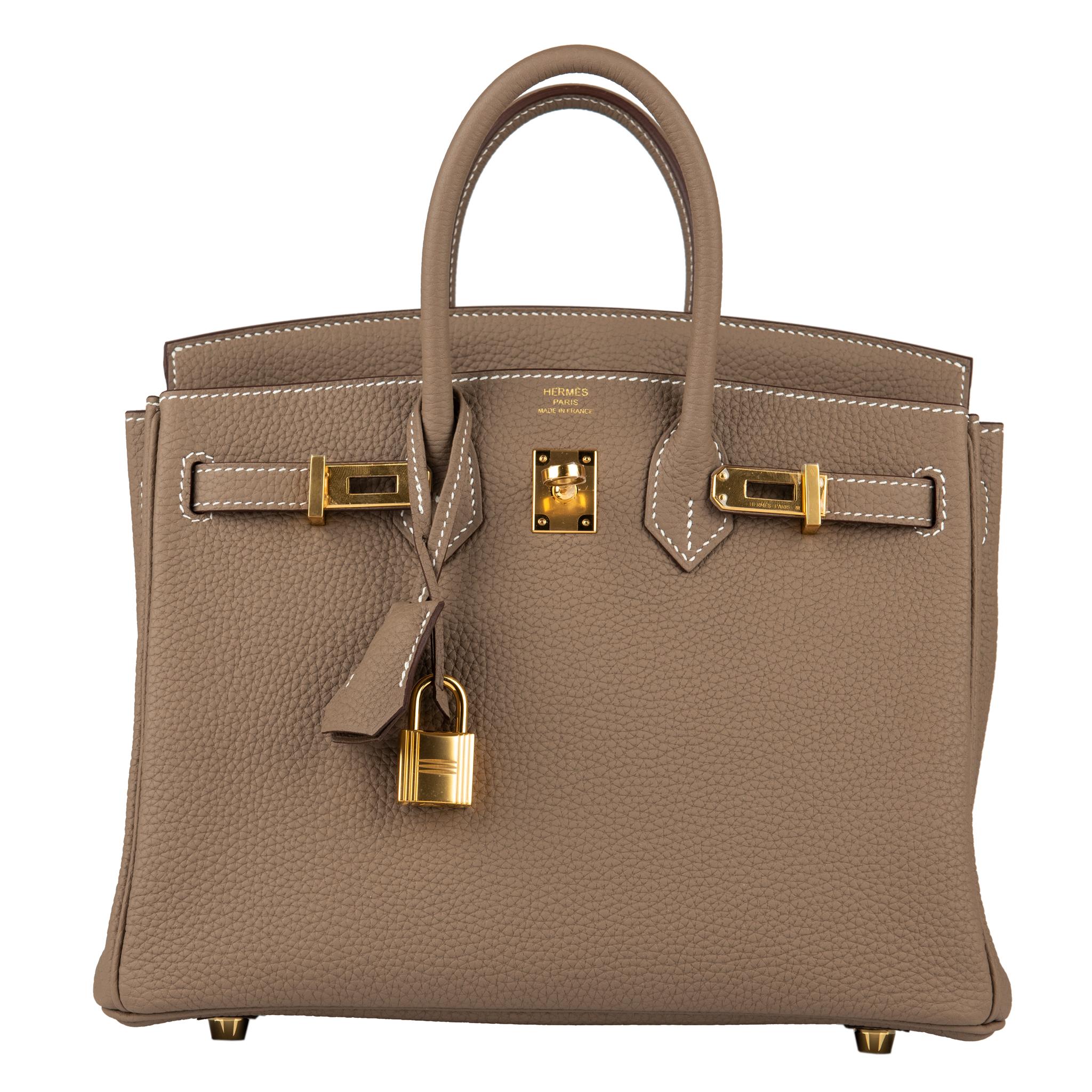 Hermès Birkin 25cm Etoupe Togo Leather Gold Hardware at 1stDibs ...