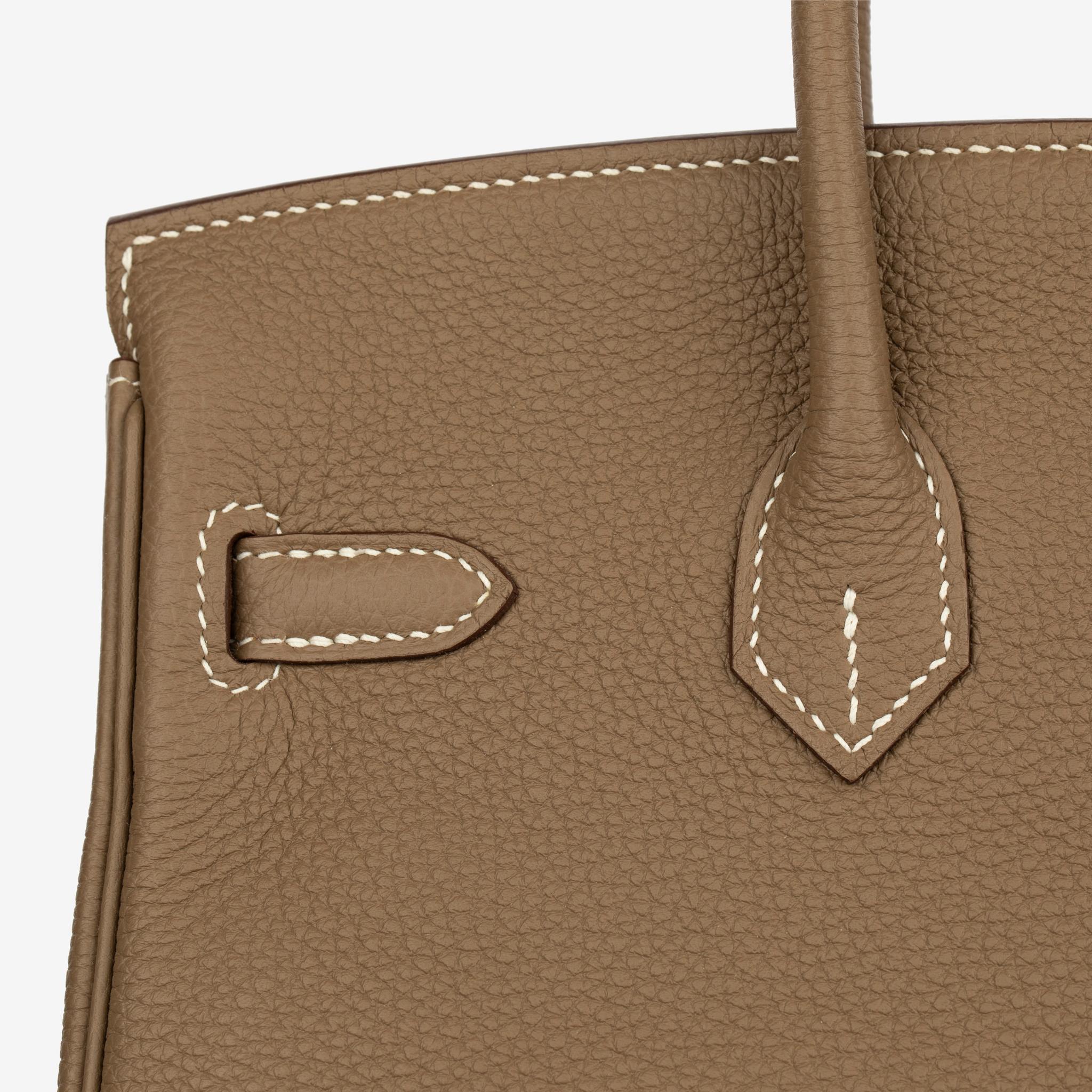 Hermes Birkin 25cm Etoupe Togo Pelle Hardware Oro in vendita 3