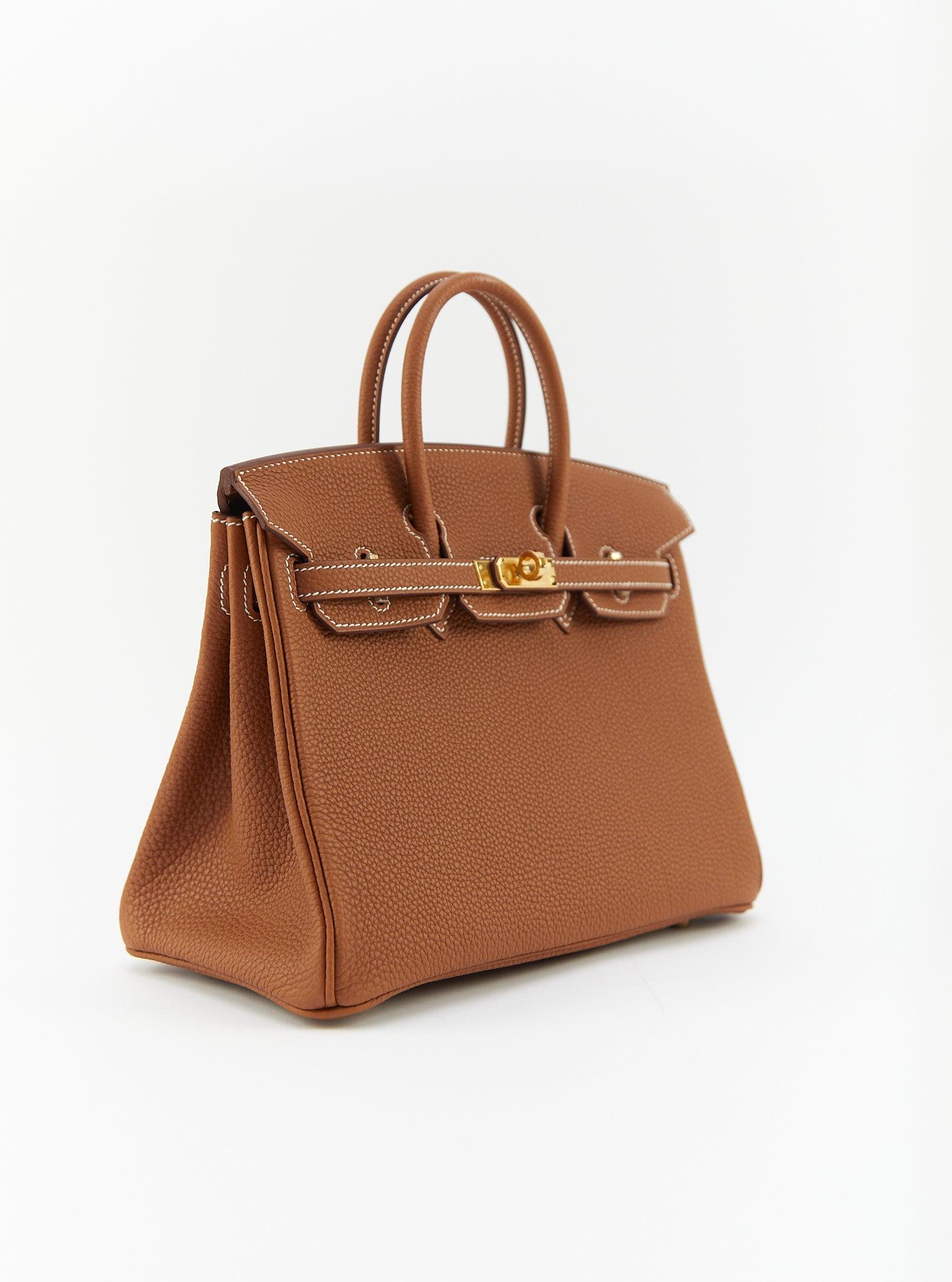 Brown HERMÈS BIRKIN 25CM GOLD Togo Leather with Gold Hardware